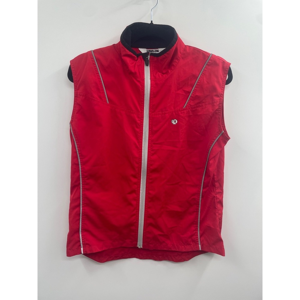 Pearl Izumi Cycling Vest Women's Medium Red Full-Zip Sleeveless 100% Polyester